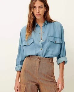 Hemden Und Blusen Sessùn |Botania Provencial Blue