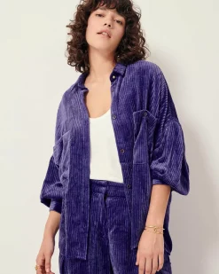 Hemden Und Blusen Sessùn |Kyoto Velvet Orient Blue